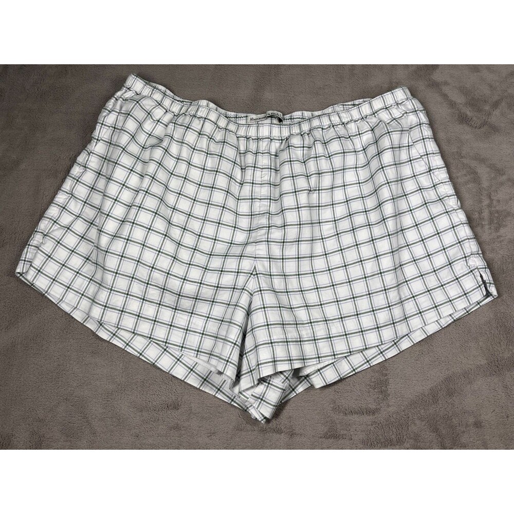 Abercrombie & Fitch Pajamas Sleep Shorts Womens XL Green Blue Plaid Stretch